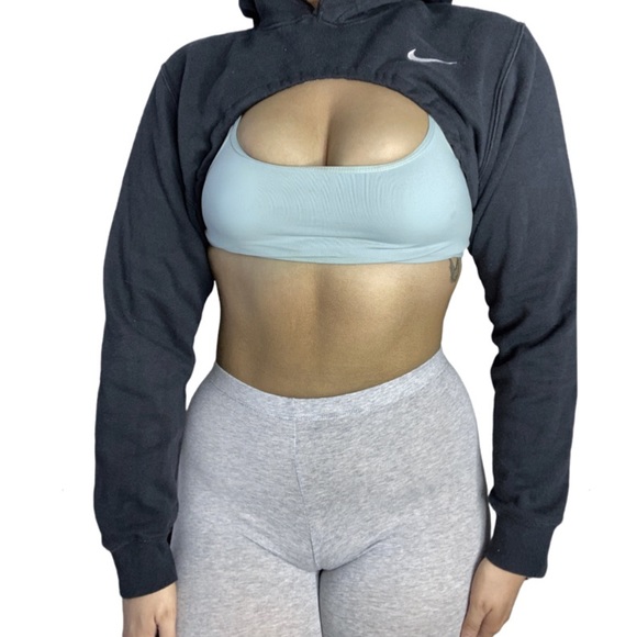 Nike | Tops | Nike Reworked Shrug Super Crop Hoodie Sweatshirt | Poshmark